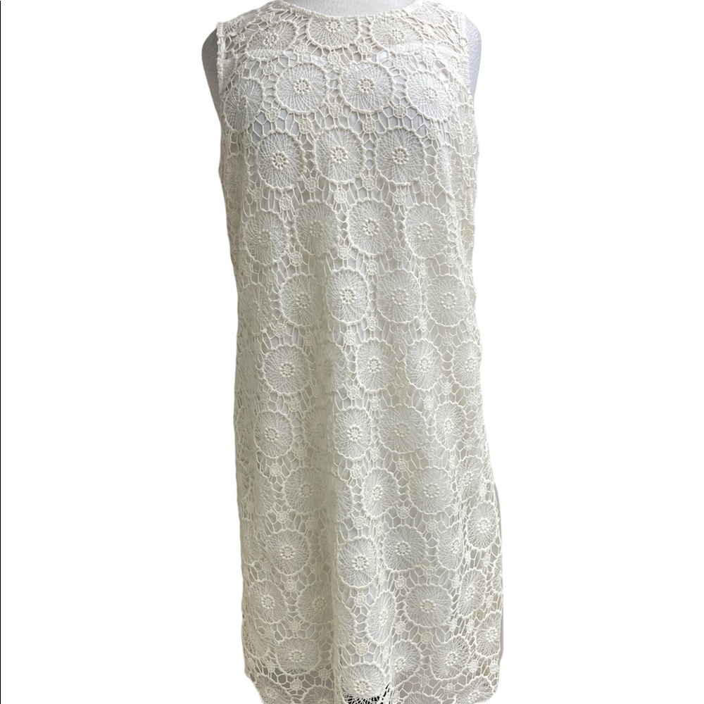 Mud Pie Mallory ivory crocheted dress large - Picture 2 of 14
